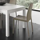 Sedia per Sala da Pranzo in Metallo Rivestita in Similcuoio, 4 Pezzi - Nadia Viadurini