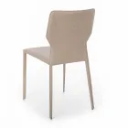 Sedia per Sala da Pranzo in Metallo Rivestita in Similcuoio, 4 Pezzi - Titty Viadurini