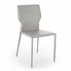 Sedia per Sala da Pranzo in Metallo Rivestita in Similcuoio, 4 Pezzi - Titty Viadurini