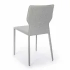 Sedia per Sala da Pranzo in Metallo Rivestita in Similcuoio, 4 Pezzi - Titty Viadurini