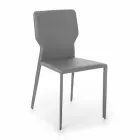 Sedia per Sala da Pranzo in Metallo Rivestita in Similcuoio, 4 Pezzi - Titty Viadurini
