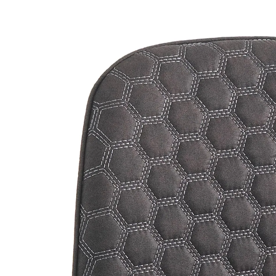 Sedia per Sala da Pranzo in Microfibra e Metallo Nero Opaco 4 Pezzi - Jake Viadurini