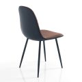 Sedia per Sala da Pranzo in Microfibra e Metallo Nero Opaco 4 Pezzi - Jake