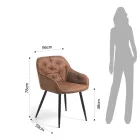 Sedia per Sala da Pranzo in Pelle Effetto Invecchiato 2 Pezzi - Garbina Viadurini