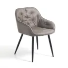 Sedia per Sala da Pranzo in Pelle Effetto Invecchiato 2 Pezzi - Garbina Viadurini