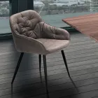 Sedia per Sala da Pranzo in Pelle Effetto Invecchiato 2 Pezzi - Garbina Viadurini