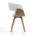 Sedia per Sala da Pranzo in Pelle Sintetica e Legno Multistrato - Nubea Viadurini