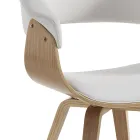 Sedia per Sala da Pranzo in Pelle Sintetica e Legno Multistrato - Nubea Viadurini