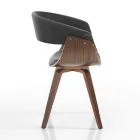 Sedia per Sala da Pranzo in Pelle Sintetica e Legno Multistrato - Nubea Viadurini