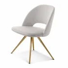 Sedia per Sala da Pranzo in Tessuto con Gambe Oro Made in Italy - Marchesi Viadurini