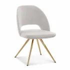Sedia per Sala da Pranzo in Tessuto con Gambe Oro Made in Italy - Marchesi Viadurini