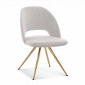 Sedia per Sala da Pranzo in Tessuto con Gambe Oro Made in Italy - Marchesi