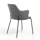 Sedia per Sala da Pranzo in Tessuto e Metallo Nero Opaco 2 Pezzi - Corinna Viadurini