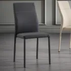 Sedia per sala da pranzo moderna in ecopelle fatta in Italia, Luigina Viadurini