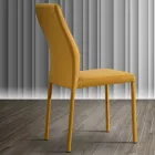 Sedia per sala da pranzo moderna in ecopelle fatta in Italia, Luigina Viadurini