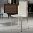 Sedia per sala da pranzo moderna in tessuto fatta in Italia, Porzia Viadurini