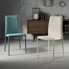 Sedia per sala da pranzo moderna in tessuto fatta in Italia, Porzia Viadurini