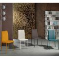 Sedia per sala da pranzo moderna in tessuto fatta in Italia, Porzia