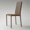 Sedia per Sala da Pranzo Rivestita in Ecopelle Made in Italy, 2 Pezzi - Belga