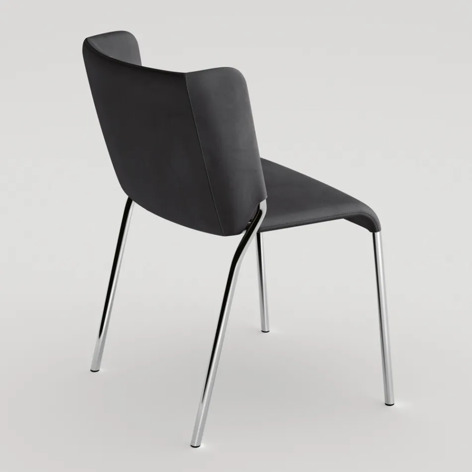 Sedia per Sala da Pranzo Rivestita in Ecopelle Made in Italy - Giulia Viadurini