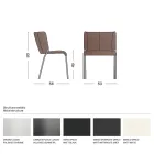 Sedia per Sala da Pranzo Rivestita in Ecopelle Made in Italy - Giulia Viadurini