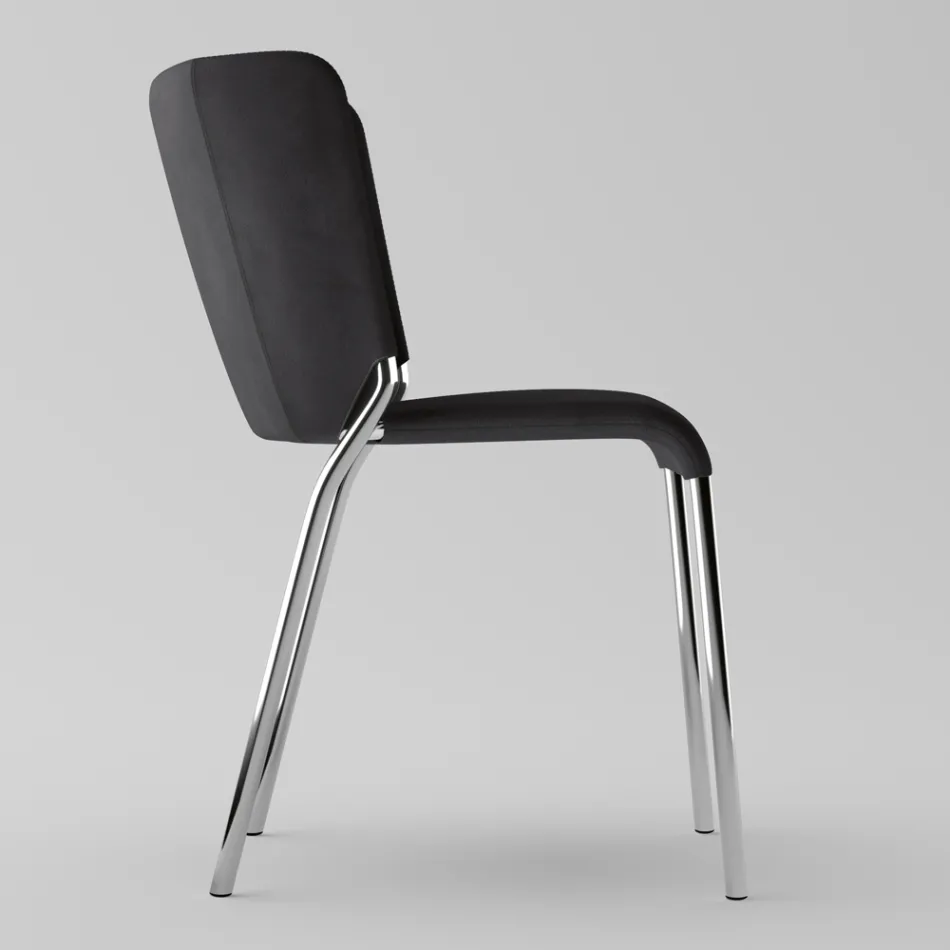 Sedia per Sala da Pranzo Rivestita in Ecopelle Made in Italy - Giulia Viadurini