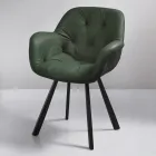 Sedia per Sala Pranzo in Ecopelle Struttura in Metallo 2 Pezzi - Delpiero Viadurini