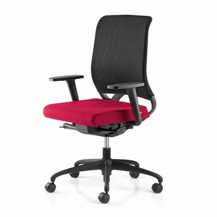 Sedia per Ufficio Design Ergonomico Girevole con Braccioli e Ruote - Meliva Viadurini