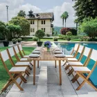 Sedia Pieghevole da Esterno in Legno di Acacia e Textilene - Perfetta Viadurini