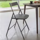 Sedia Pieghevole in Metallo e Legno Rovere 2 Pezzi Made in Italy - Roberta Viadurini