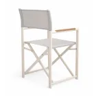 Sedia Regista da Esterno Realizzata in Alluminio, Textilene e Teak - Bloom Viadurini