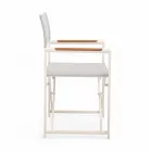 Sedia Regista da Esterno Realizzata in Alluminio, Textilene e Teak - Bloom Viadurini