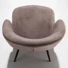 Sedia Rivestita in Velluto con Base in Metallo Verniciato Nero, 2 Pezzi - Avana Viadurini