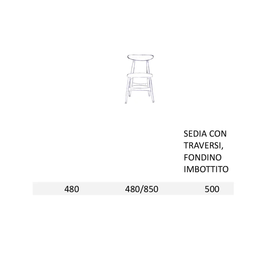 Sedia Sala da Pranzo Imbottita in Legno Massello Made in Italy - Salicornia Viadurini