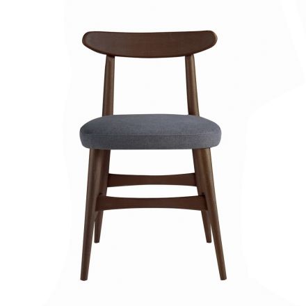 Sedia Sala da Pranzo Imbottita in Legno Massello Made in Italy - Salicornia Viadurini