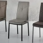 Sedia Sala da Pranzo in Ecopelle Martellata Imbottita 2 Pezzi - Robocop Viadurini