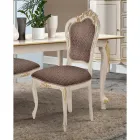 Sedia Sala da Pranzo in Legno Bianco e Tessuto Made in Italy - Majesty Viadurini