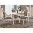 Sedia Sala da Pranzo in Legno Bianco e Tessuto Made in Italy - Majesty Viadurini
