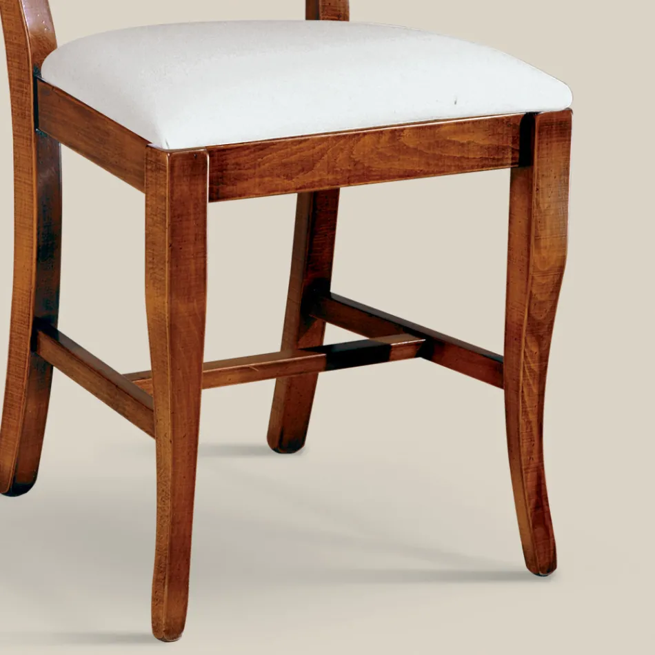 Sedia Sala da Pranzo in Legno e Tessuto Stile Classico Made in Italy - Helisa Viadurini