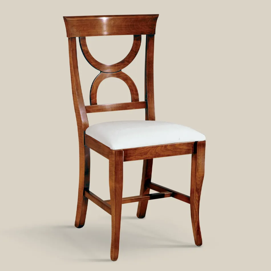 Sedia Sala da Pranzo in Legno e Tessuto Stile Classico Made in Italy - Helisa Viadurini