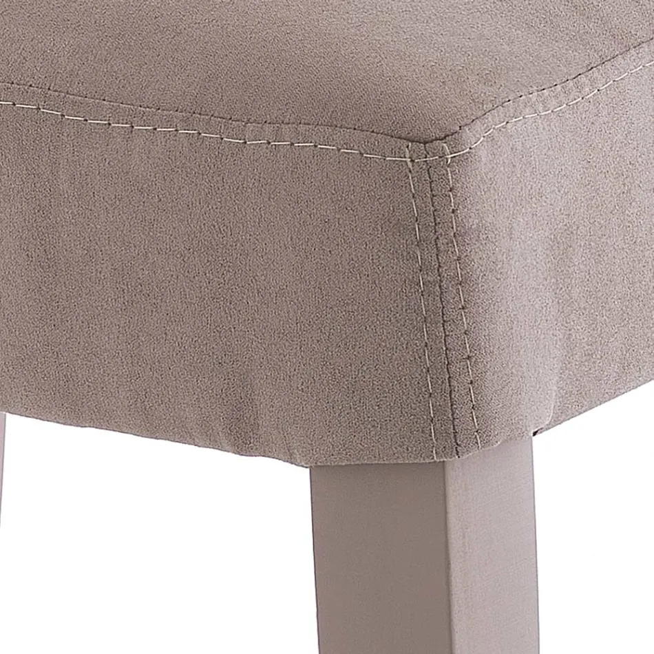 Sedia Sala da Pranzo in Microfibra e Legno Made in Italy 2 Pezzi - Simonella Viadurini