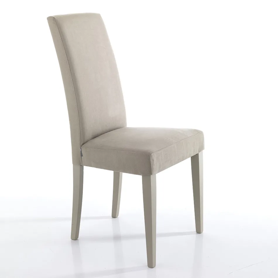 Sedia Sala da Pranzo in Microfibra e Legno Made in Italy 2 Pezzi - Simonella Viadurini