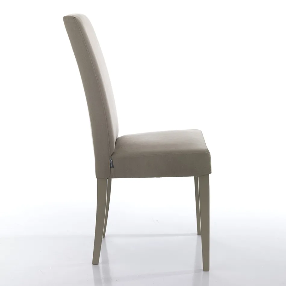 Sedia Sala da Pranzo in Microfibra e Legno Made in Italy 2 Pezzi - Simonella Viadurini
