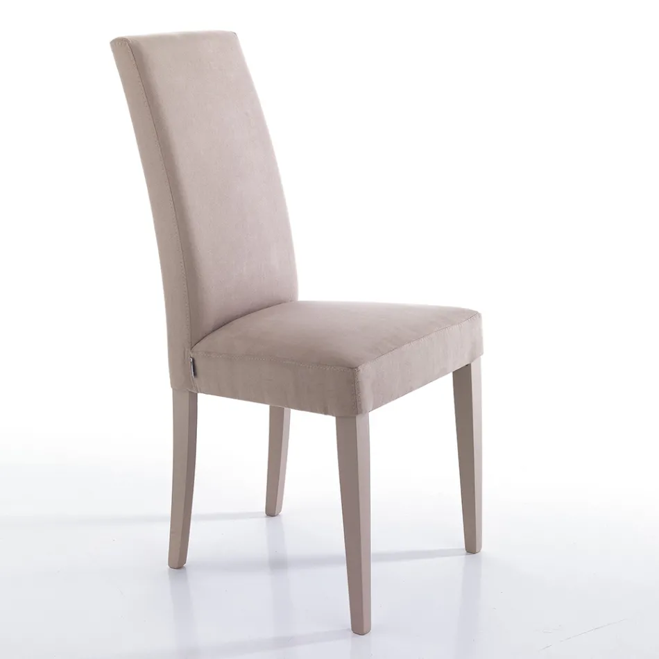Sedia Sala da Pranzo in Microfibra e Legno Made in Italy 2 Pezzi - Simonella Viadurini