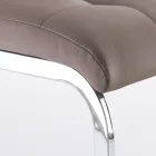 Sedia Sala da Pranzo in Pelle Sintetica e Metallo Cromato 4 Pezzi - Molise Viadurini