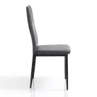 Sedia Sala da Pranzo in Pelle Sintetica Invecchiata 4 Pezzi - Cassandra Viadurini