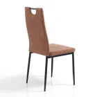 Sedia Sala da Pranzo in Pelle Sintetica Invecchiata 4 Pezzi - Cassandra Viadurini