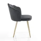 Sedia Sala da Pranzo in Tessuto e Metallo Finitura Oro 4 Pezzi - Raffinata Viadurini