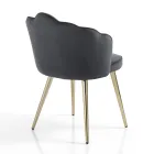 Sedia Sala da Pranzo in Tessuto e Metallo Finitura Oro 4 Pezzi - Raffinata Viadurini