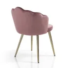 Sedia Sala da Pranzo in Tessuto e Metallo Finitura Oro 4 Pezzi - Raffinata Viadurini